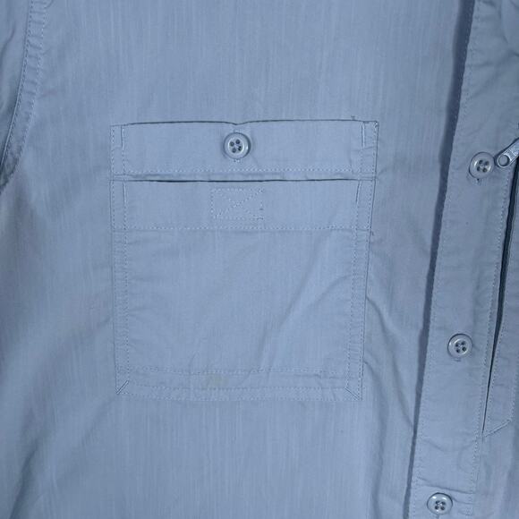 Carhartt Force Short Sleeve Button-Down Shirt XL Relaxed Fit Light Blue - Picture 4 of 8